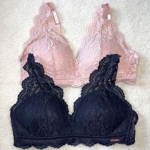 DANSKIN Intimates Bras -2 Lace Bralettes Padded. Size 36 B